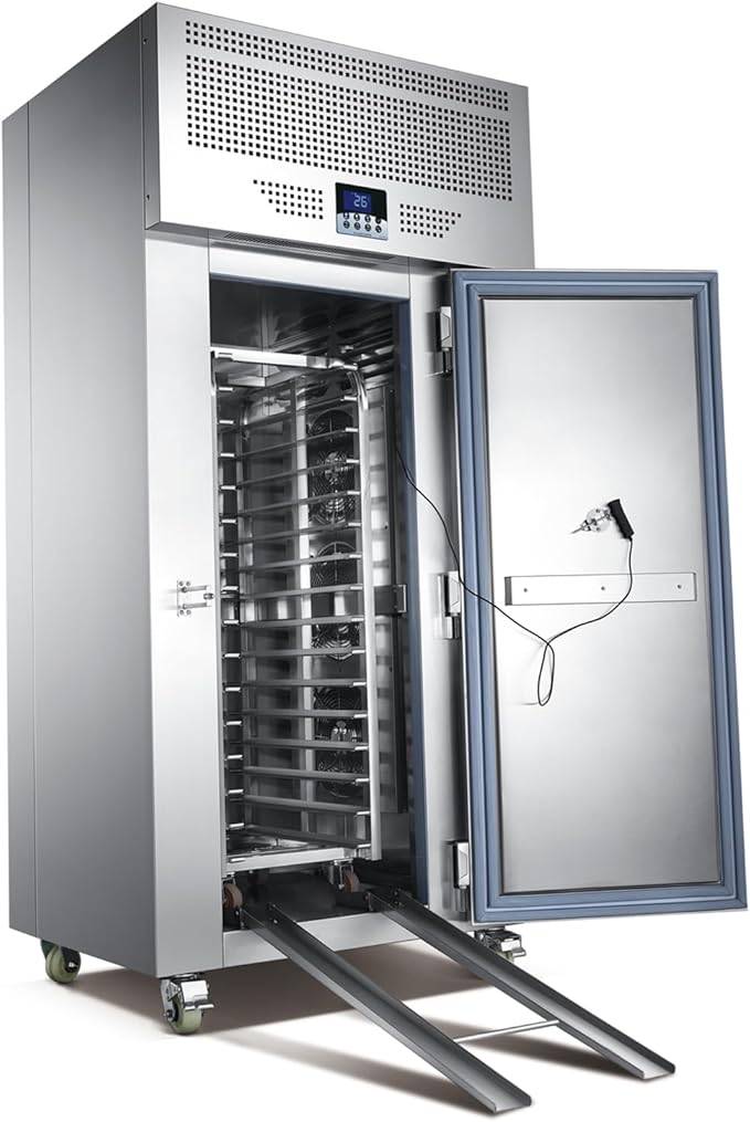 Kolice Commercial Heavy Duty 15 Trays Blast Chiller With Trolley Cart, Flash Freezer, Shock Freezing Refrigerator for Restaurant,Hotel,School,Bakery,Canteen,Cafe,Bar-Lowest temperature -40°F