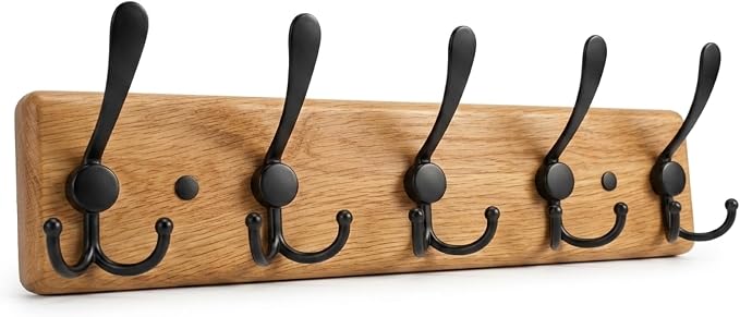 Solid Oak Wooden Coat Rack Wall Mount by versawood