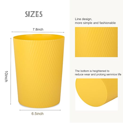 UUJOLY Small Bathroom Trash Can Wastebasket Garbage Can, 1.8 Gallon, Kids Room - Image 2