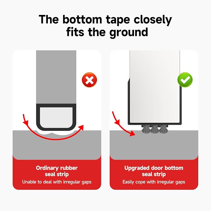 2 Pack Weather Stripping Door Seal, 36” Length Cuttable Door Draft Stopper - Image 3