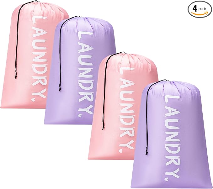 4 Pack Travel Laundry Bag, Extra Large Dirty Clothes Organizer by Unknown