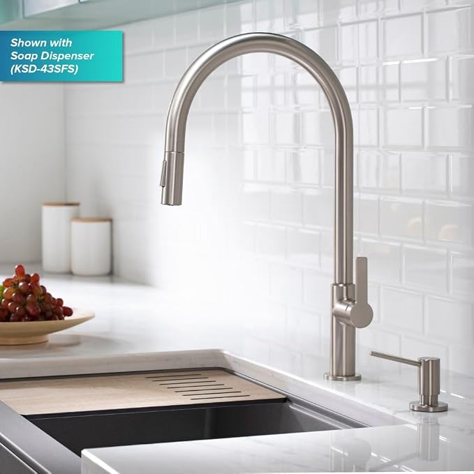KRAUS Oletto High-Arc Tall Single Handle Pull-Down Kitchen Faucet in Spot Free - Image 11