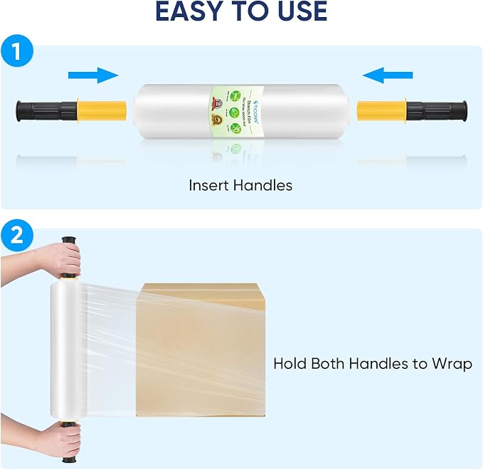 TICONN 2Pk Stretch Wrap Stretch Film Roll, 1000ft Industrial Strength 15 inch - Image 6