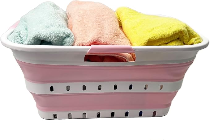 SAMMART 42 Collapsible Plastic Laundry Basket, Foldable Pop Up Storage - Image 7