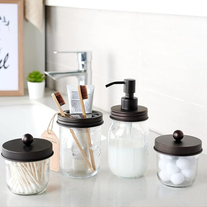 Amolliar Mason Jar Liquid Soap Dispenser, Lotion Dispenser | Rustproof - Image 2