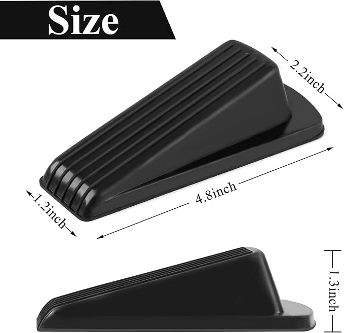 12 Pack Door Stoppers for Bottom of Door, 4.8x2.2x1.3in Door Stops, Rubber Door - Image 2
