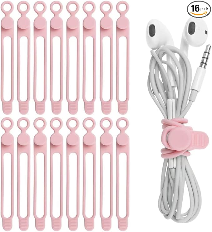 Silicone Cable Ties, Cord Organizer Cable Management | Reusable Cord Ties by ELECTRONICSORGANIZATION