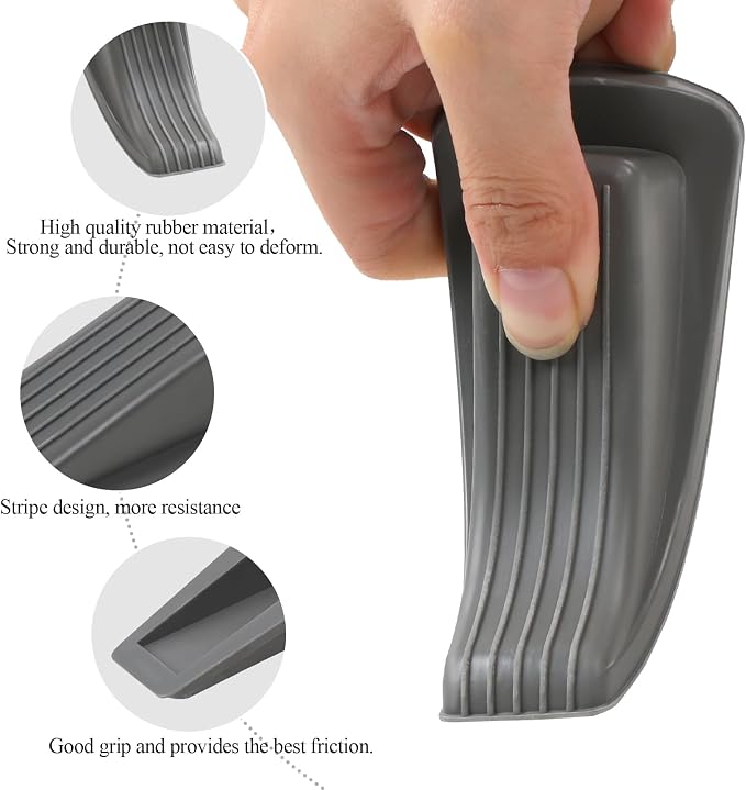 4 Pack Door Stoppers for Bottom of Door, Rubber Door Stopper Wedge, Sturdy - Image 3