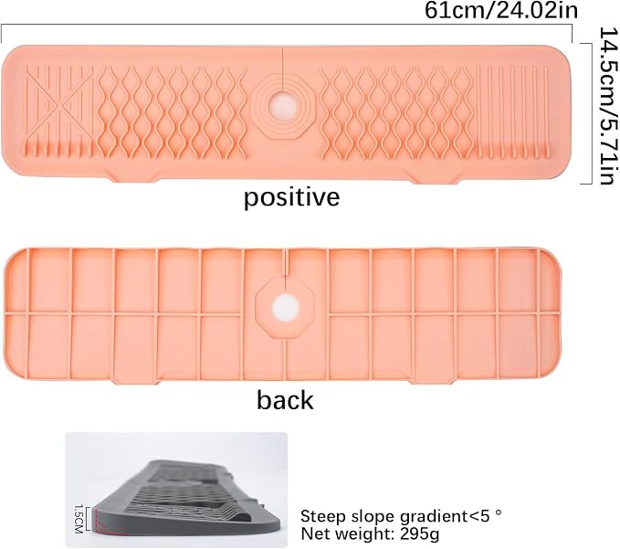 24 Inch Faucet Mat for Kitchen Sink Silicone Sink Splash Guard 5° Slope Faucet - Image 6