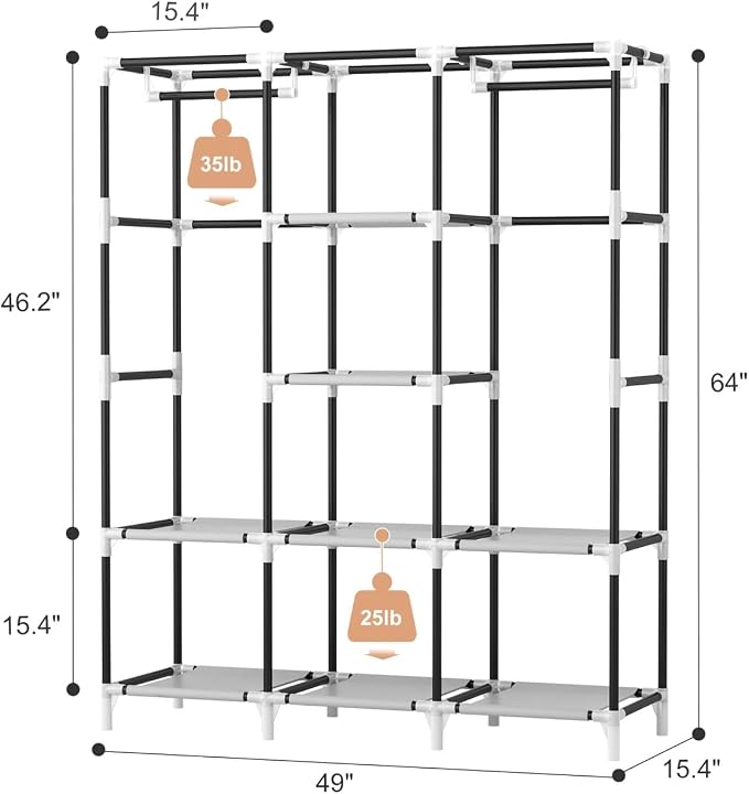 VTRIN Portable Closet Wardrobe for Hanging Clothes - Image 3