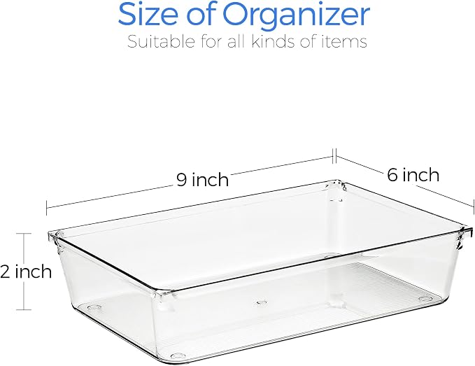 Ravinte 6 Pack Drawer Organizer, Non-Slip Pads, - Image 3