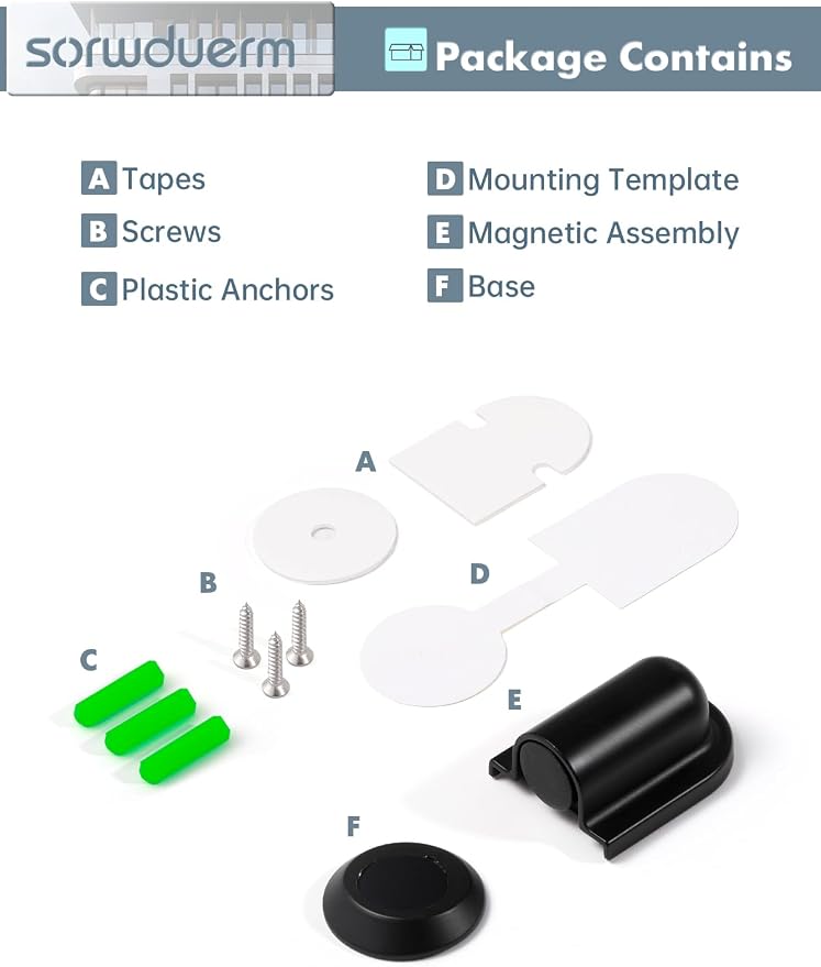 1 Pack Black Door Stopper Magnetic Door Cathc Matte Black Floor Mounted Door - Image 8