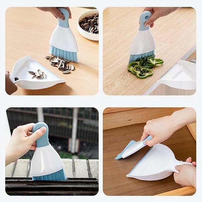 Dust pan Broom Brush Dustpan Small Broom and Dustpan Set（Light Blue - Image 4