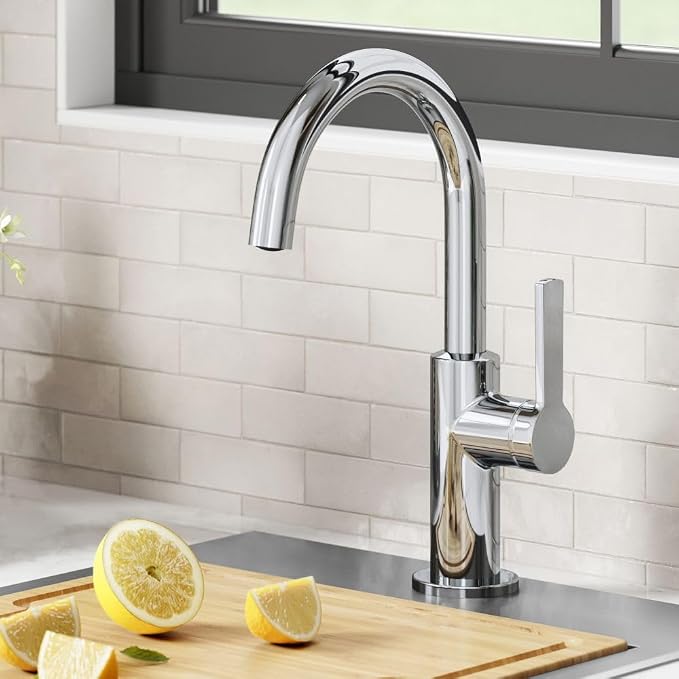 Kraus Oletto Single Handle Kitchen Bar Faucet in Chrome, Kitchen Sink Faucets - Image 2