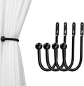 VRSS 6" L x 3" W Wall Mount Curtain Tiebacks Drapery Holdbacks Black, Simple by VRSS