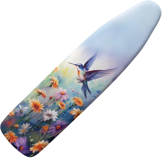 Floral Bird Ironing Board Pad, Extra Thick Heavy Duty Padded by Hinthetall