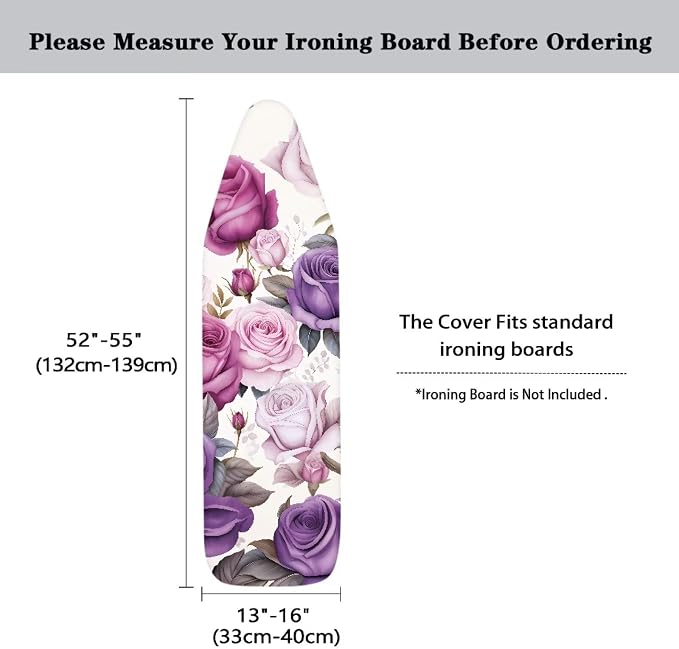 Floral Ironing Board Cover and Pad 15x54 Inch, Iron Board Cover - Image 6