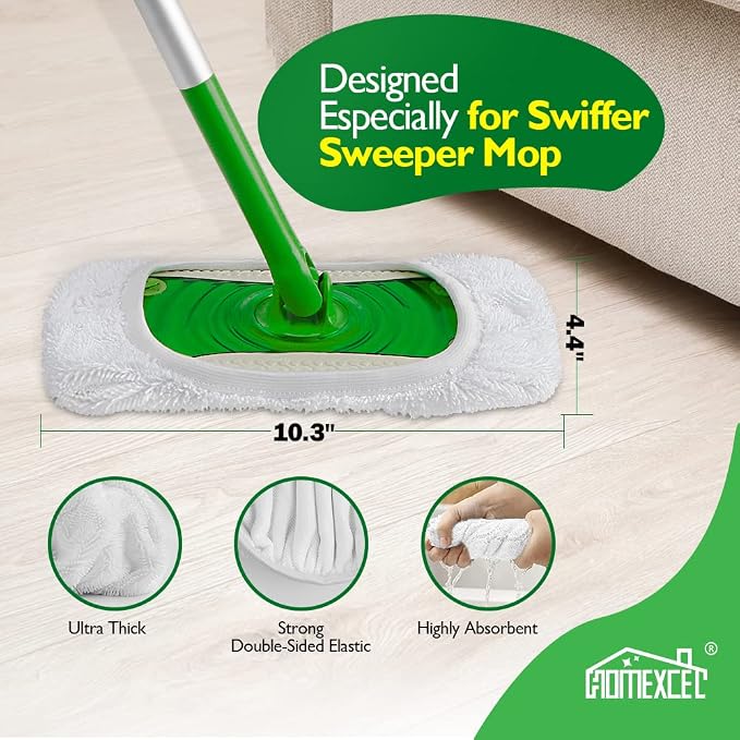 HOMEXCEL Reusable Microfiber Mop Pads Compatible - Image 3