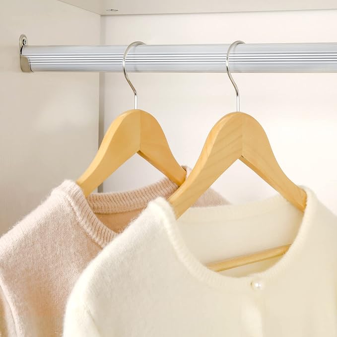 TOPIA HANGER Wooden Coat Hanger 20 Pack, Natural Wood Suit Hangers | Non Slip - Image 5