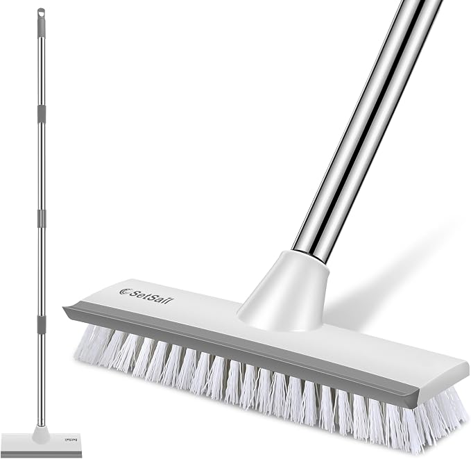 SetSail Floor Scrub Brush with 51-Inch Long Adjustable Handle 2 in 1 Scrape by SetSail