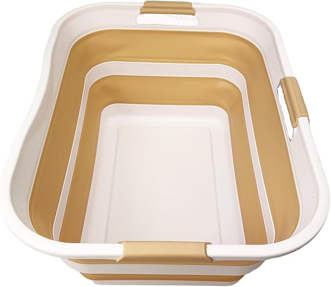 SAMMART 42 Collapsible Plastic Laundry Basket, Foldable Pop Up Storage by SAMMART