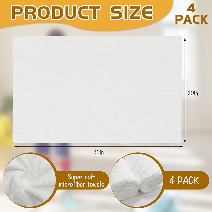 4 Pcs Extra Large Microfiber Cleaning Cloth, Lint and Streak Free - Image 2