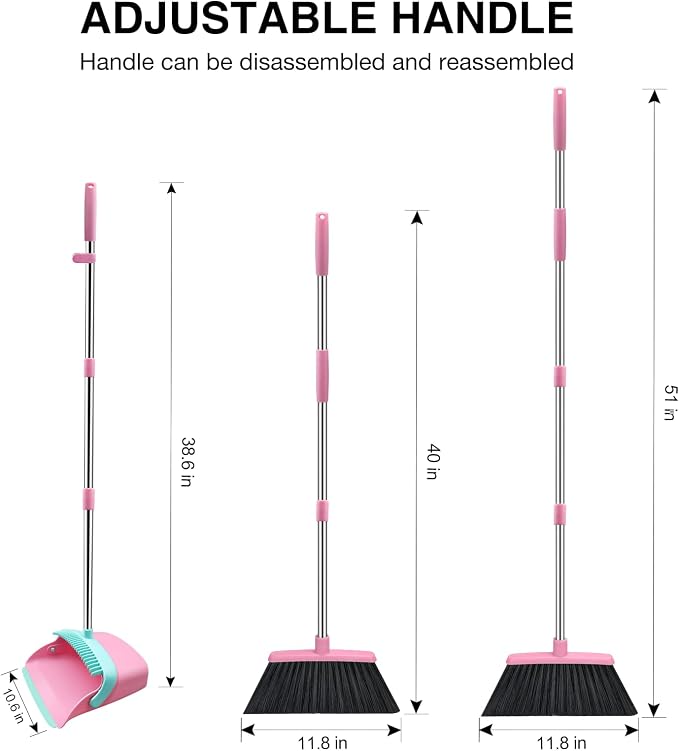 NACENA Broom and Dustpan Set - Image 2