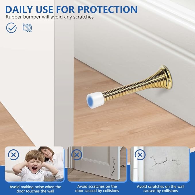 KISEER 24 Pack Spring Door Stops 3 1/4 Inch Flexible Heavy Duty Spring Door - Image 4