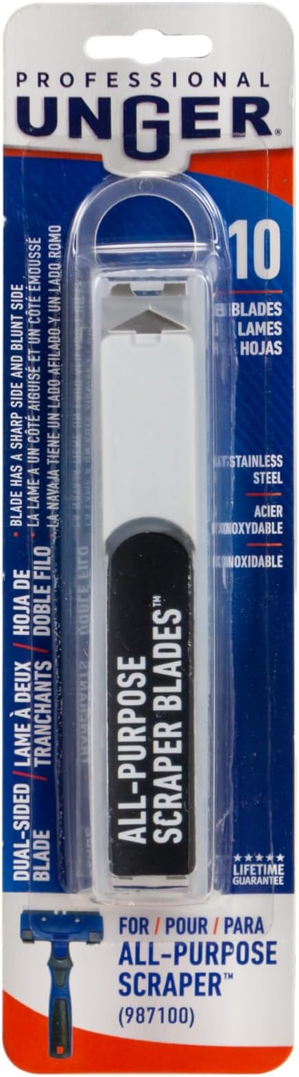 Unger 12” Professional All-Purpose Scraper Replacement Blades, 10 Pack - Image 8