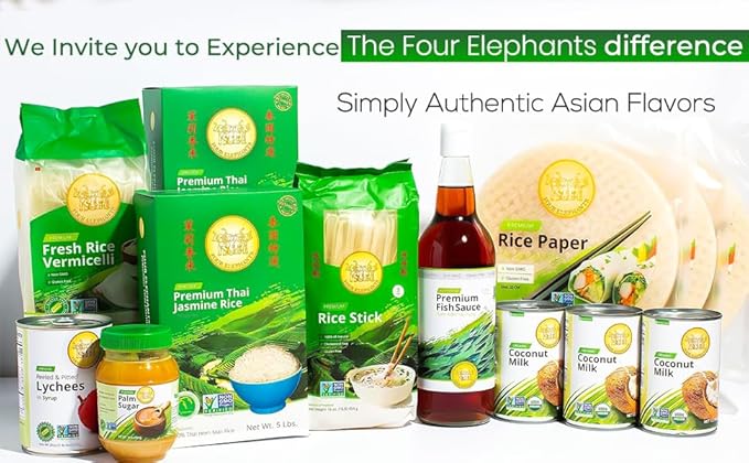 25 Pounds (LBS) Premium Thai Hom Mali Jasmine Rice | Endorsed By Pro Chefs | Four Elephants Brand | DIY Friendly Cooking Instructions Packaging