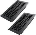 4x8 Inches 2 Pack Heavy Duty Walkable Floor Register Easy Adjust Air Supply Lever Floor Vents - Seattle Design - Vent Cover for Home Floor - Matte Black