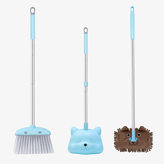 28'' Kids Mini Broom with Dustpan & Mop Set by Bluocean