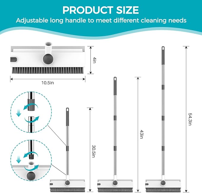 SetSail Floor Scrub Brush with 54in Adjustable Long Handle, Heavy Duty Floor - Image 2