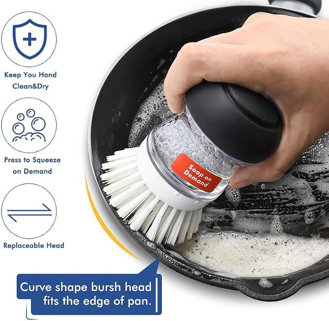 Palm Brush Refills for OXO Soap Dispensing Dish Brush | 8 Pack Cleaning - Image 4