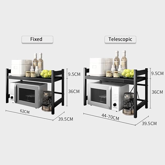 Microwave Storage Rack Microwave Oven Rack, 2 Tier Kitchen Countertop Storage Shelf Free Standing Toaster Organizer Metal Baker Workstation Shelving Stand/Teles, Fi*ed