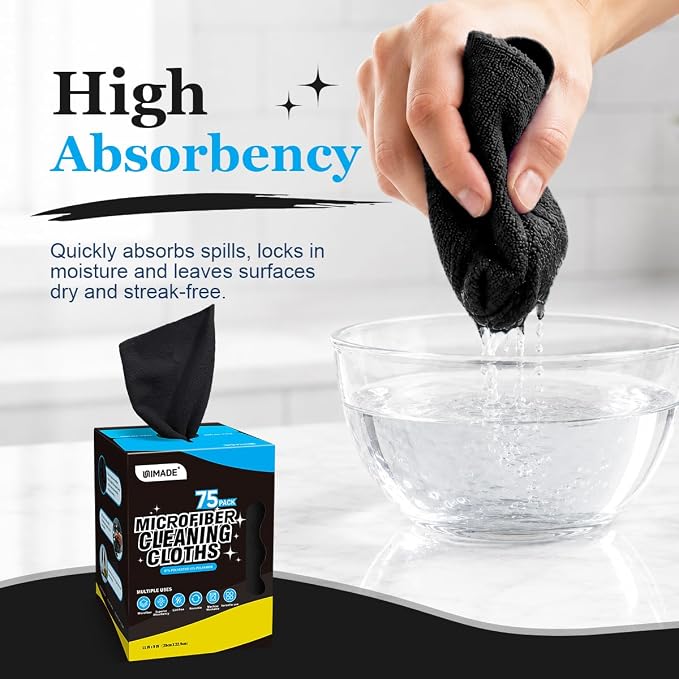 UNIMADE Microfiber Cleaning Cloth, 75 Sheets Microfiber Towels - Image 3