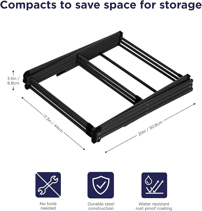 Black+Decker 3 Tier Expandable Collapsing Foldable Laundry Rack - Image 3