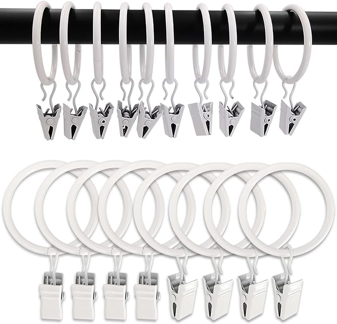 100 Pack Metal Curtain Rings by AMZSEVEN