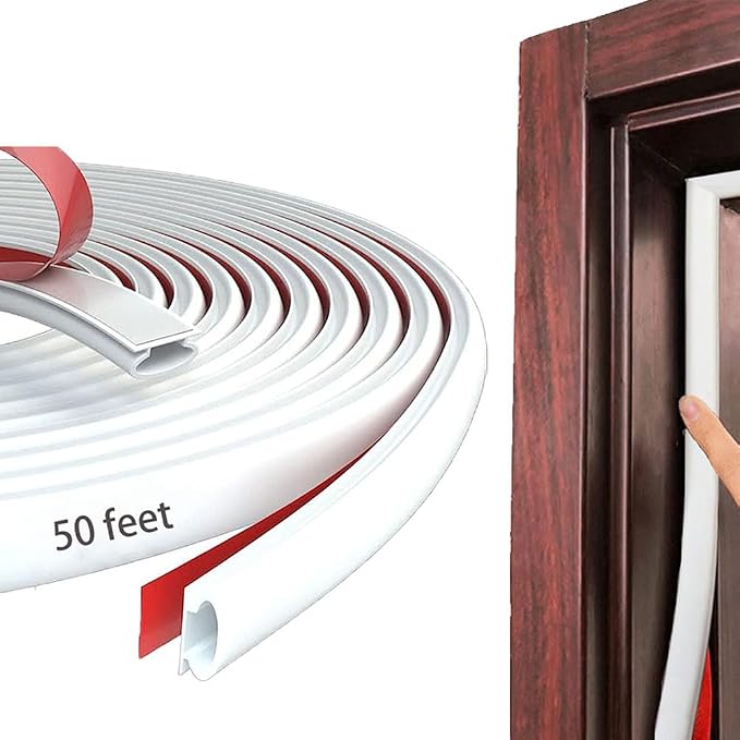 White Rubber Weather Stripping Door Seal Strip, D Shape Door Weather Seal Strip by PUNDIN
