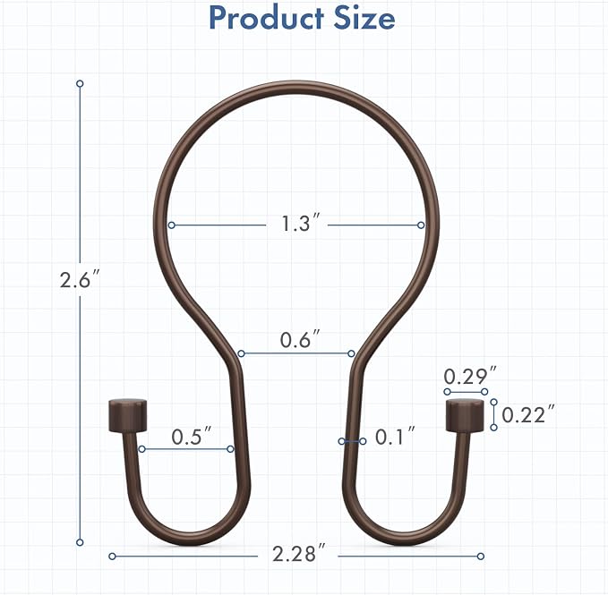 Bathway Shower Curtain Hooks Dark Gold Shower Curtain Rings - Image 4
