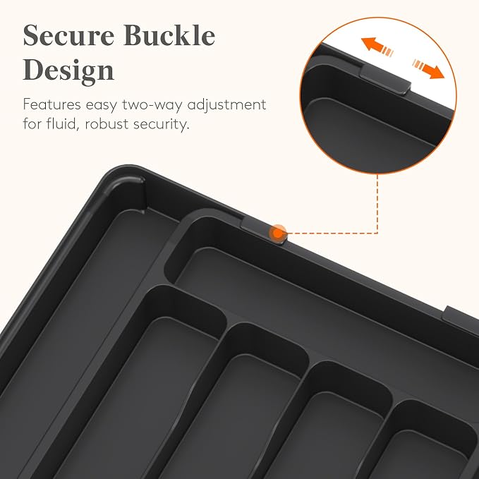 Lifewit Silverware Organizer for Drawer, Expandable Utensil Tray | BPA-free - Image 4