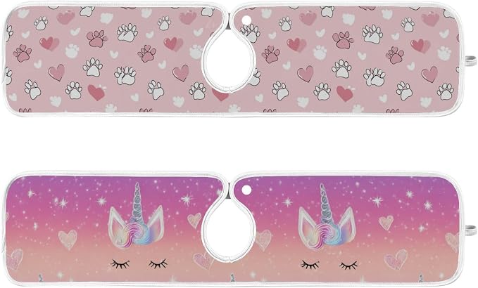 Pink Cat Paw Gradient Rainbow Unicorn Sink Mat - Image 2