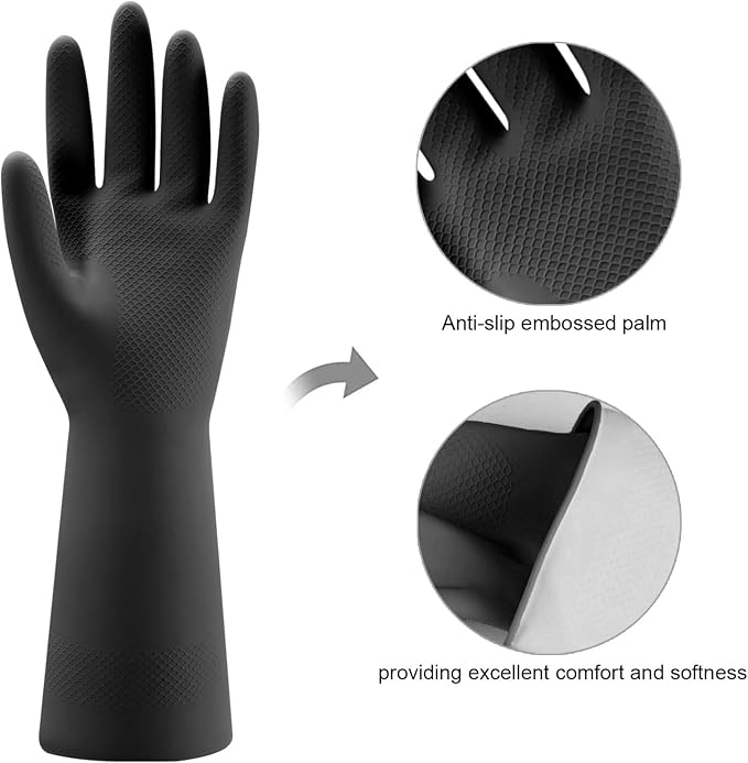 Bamllum 4 Pairs Rubber Kitchen Dishwashing Gloves - Image 2