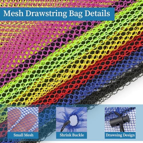 6 Pack Mesh Drawstring Bags - Image 3