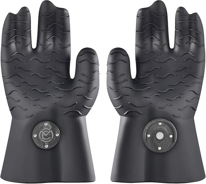 MagneCHEF Magnetic BBQ Grill Gloves – Heat Resistant, Patented Magnetic Safety Clip Easy On & Off, Firefighter-Designed, Dishwasher-Safe, Waterproof, Perfect for Grilling, Smoking, Frying, Baking