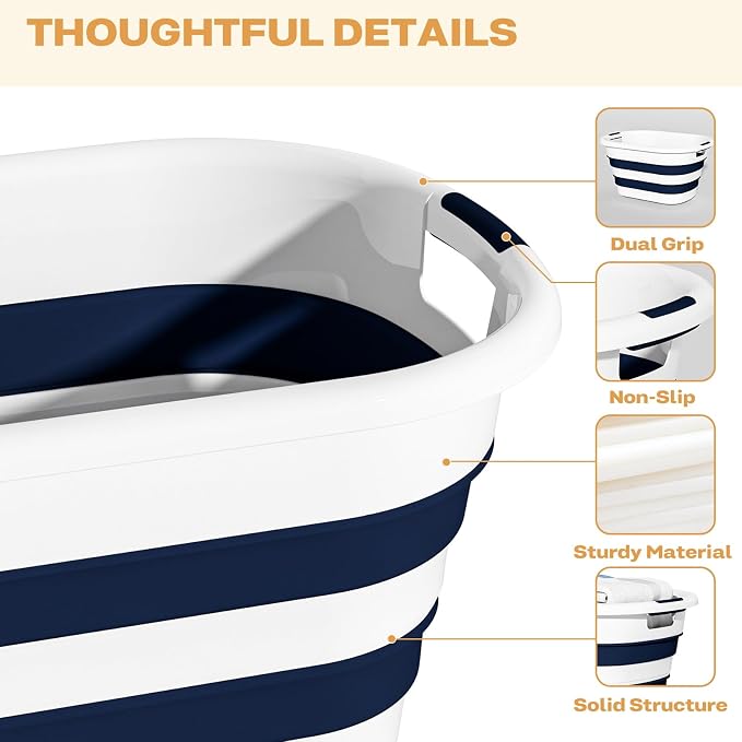 43L Collapsible Laundry Baskets plastic - Image 6