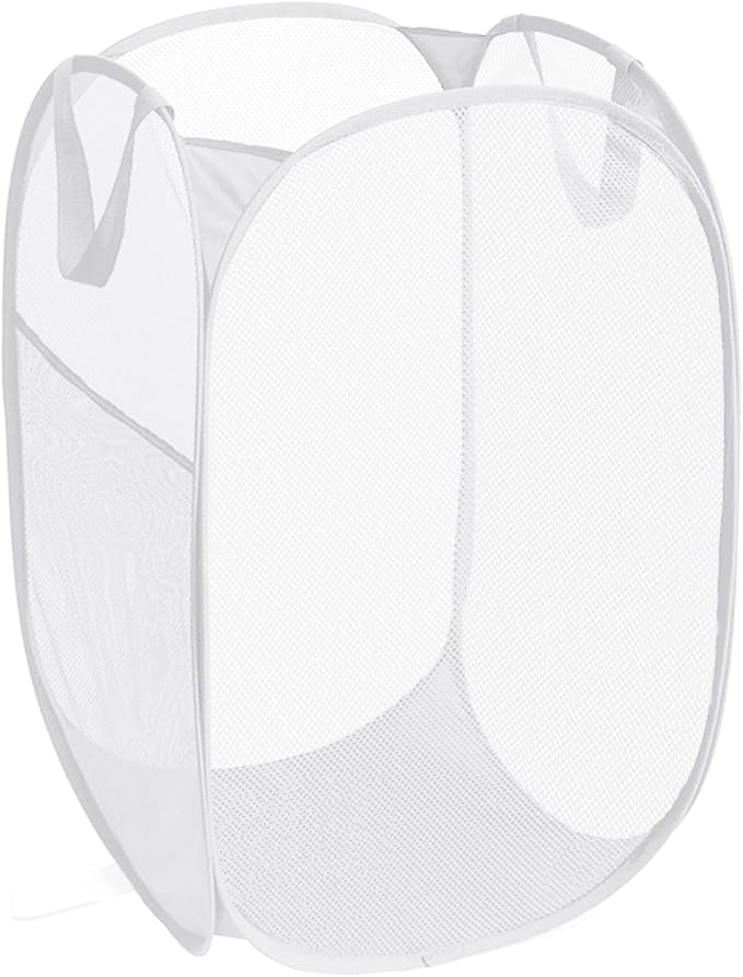 Durable Collapsible Laundry Baskets, Reinforced Mesh Pop Up Laundry Hamper by Bemkoo