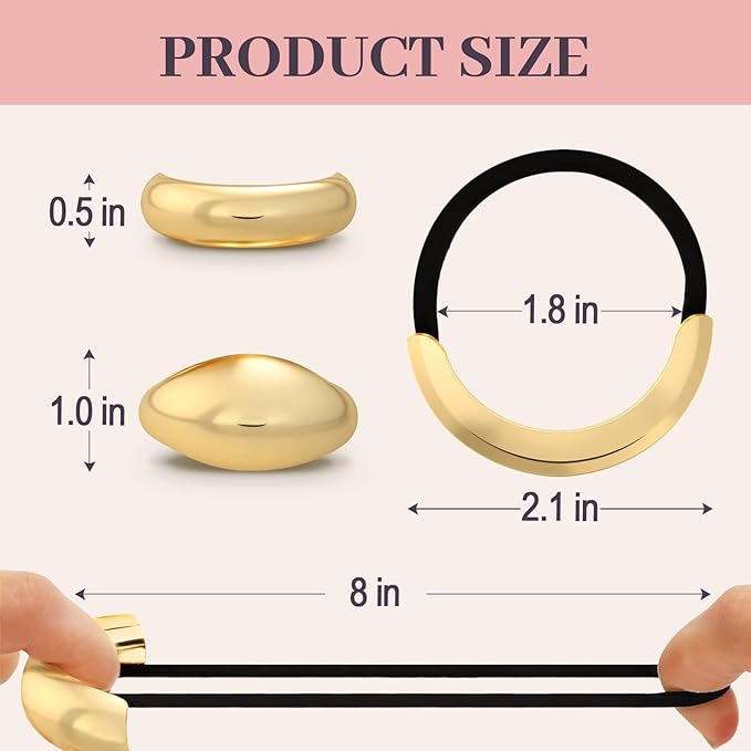 3PCS Metal Hair Tie For Women,Gold Cuffs,Metal Geometric Gold Hair Ties, Hair Accessories Stretchy and Non-Damage Ponytail Holders,Ponytail Cuff Hair Bands For Hair Styling (SET2)