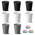 Lysam Bathroom Trash Can 8 Pack, 1.8 Gallon Small Trash Can by Lysam