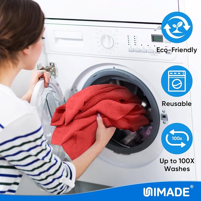 UNIMADE Microfiber Cleaning Cloth, 20 Pack Reusable Microfiber Towels - Image 6